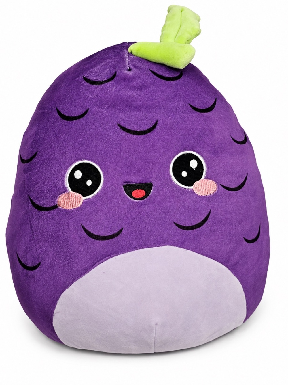 Squishmallows Purple Grape Plush with Green Leaf Accent